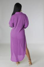 SC Fashion Chiffon Long Shirt And Shorts Two Piece Set YD-8734