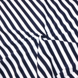 SC Stripe Print Short Sleeve T Shirt Dress SH-390519