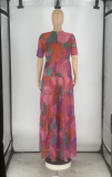 SC Fashion Print Short Sleeve Maxi Dress ZDF-31272