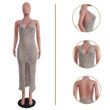 SC Knitted Jacquard Sleeveless Maxi Dress TR-1264