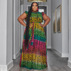 SC Plus Size Print Sleeveless Maxi Dress NY-10479