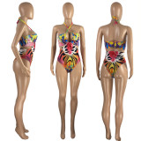 SC Sexy Print Halter One Piece Swimsuit NYMF-296