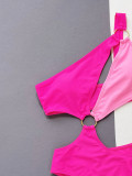 SC Sexy Contrast Color Hollow Out One Piece Swimsuit CSYZ-A11H