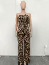 SC Leopard Print Backless Wide Leg Jumpsuit BN-9428