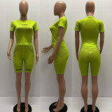 SC Fashion Sports Print Short Sleeve Shorts 2 Piece Set(No Mask) MAE-2183