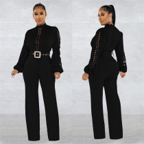 SC Fashion Hollow Out Long Sleeve Jumpsuit BY-6345