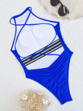 SC Sexy Color Blocking Backless One Piece Swimsuit CASF-6579