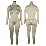 SC Sexy Mesh Sequin Bikinis Three Piece Swimsuit TE-4587