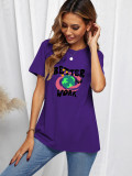 SC Plus Size Letter Print Loose T Shirt SXF-30514