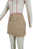 SC Solid Color Zipper Mini Skirts GZYF-8218