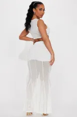 SC Mesh Patchwork Crop Tops And Mermaid Skirt 2 Piece Set ME-8367