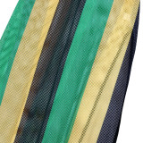 SC Stripe Color Blocking Slit Midi Dress SH-390520