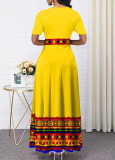 SC Plus Size Contrast Color Patchwork Maxi Dress GDNY-2222