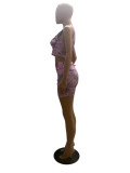 SC Printed Sleeveless Top Skirt Two Piece Set GMOY-2295