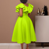 SC Plus Size Fashion Ruffle Party Dress GATE-D367