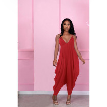 SC Solid Color Deep V Neck Sling Jumpsuit GFMA-002