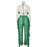 SC Sexy Knit Tassel Hollow Out Two Piece Pant Sets ZSD-0225
