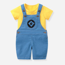 SC Kids Short Sleeve T Shirt And Denim Strappy Romper Suit YKTZ-M019