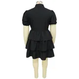 SC Plus Size Solid Loose Casual Dress NNWF-7851
