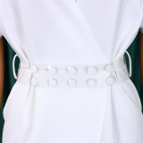 SC Plus Size Fashion V-neck Sexy Midi Dress With Belt GATE-D366