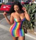 SC Rainbow Vertical Striped Camisole Dress SHA-86043