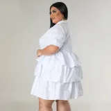SC Plus Size Solid Loose Casual Dress NNWF-7851