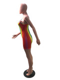 SC Rainbow Vertical Striped Camisole Dress SHA-86043