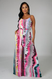 SC Fashion Print Sling Loose Sling Maxi Dress XMY-9432