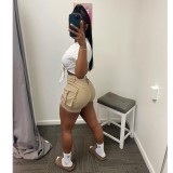 SC Solid Color Tie Up Crop Tops GSMJ-6896