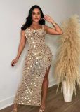 SC Fashion Knits Sequin Hollow Out Maxi Dress TR-1265