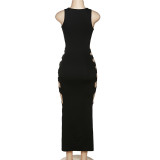 SC Fashion Hollow Out Split Slim Fit Long Dress XEF-K23D26153