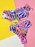 SC Fashion Print Bandage Two Piece Swimsuit CSYZ-A07H