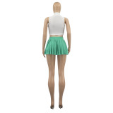 SC Sexy Sleeveless Pleated Mini Skirt 2 Piece Sets ANDF-1356
