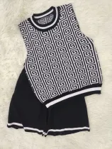 SC Fashion Knits Sleeveless Tops And Shorts Two Piece Set GDYF-6902