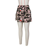 SC Camouflage Print Slit Short Skirts ZSD-0579-1