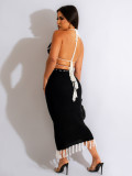 SC Knitted butterfly Top And Tassel Skirt 2 Piece Set ZSD-0285