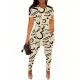 SC Casual Print Slit Tops And Pants Two Piece Set SHD-9614