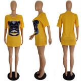 SC Casual Printed Short Sleeve O Neck T Shirt LSL-6366