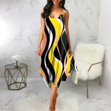 SC Plus Size Print Sleeveless V Neck Long Dress SMR-11499_1