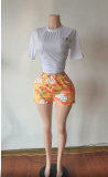 SC Printed Casual Sports T-Shirts Shorts Two Piece Set YUEM-662035