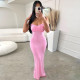 SC Solid Color Tube Tops Backless Maxi Dress SH-390568