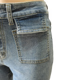 SC Casual Holes Beading Slim Jeans CM-8687