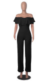SC Sexy V Neck Ruffle Off Shoulder Jumpsuit MZ-2798