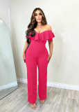 SC Sexy V Neck Ruffle Off Shoulder Jumpsuit MZ-2798