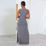SC Sleeveless Solid Color Maxi Dress MIL-L484