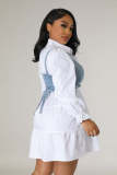 SC Fashion Denim Vest And Shirt Dress Two Piece Set CY-7159