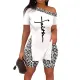 SC Print Slash Shoulder Slit Tops Two Piece Set LSD-1026