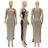 SC Fashion Sexy Splice Split Maxi Dress GLF-10130