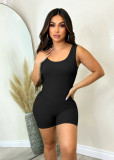 SC Casual Sleeveless Solid Color Romper MZ-2804