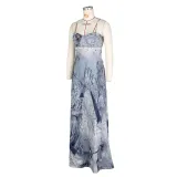 SC Sexy Print Sling Backless Maxi Dress ZSD-0599